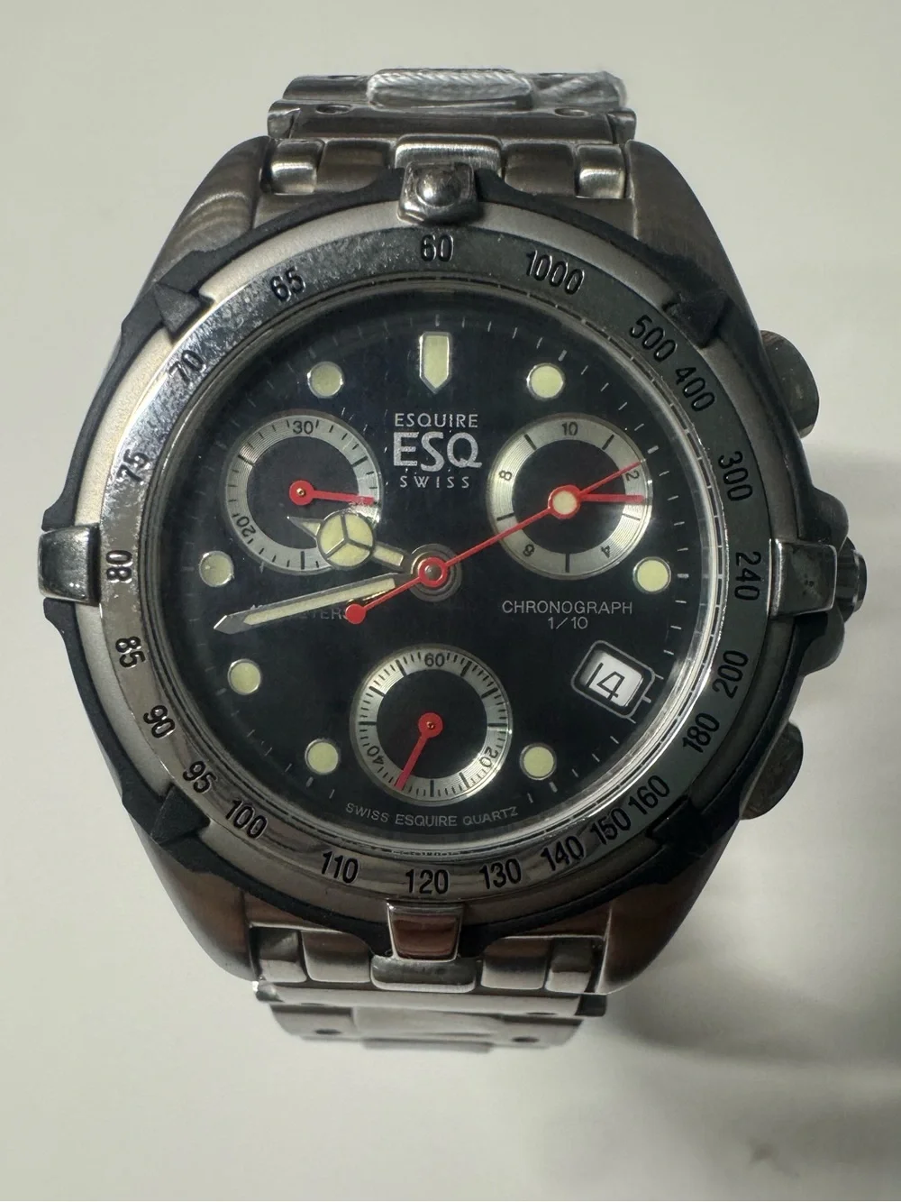 ESQ Swiss Men's Black Chronograph Stainless Steel Watch